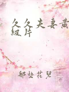 久久夫妻黄色一级片