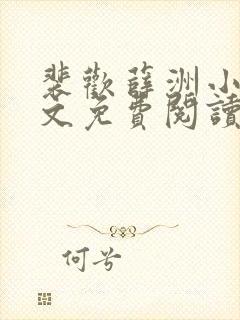 裴欢薛洲小说全文免费阅读