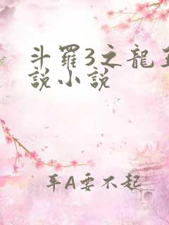 斗罗3之龙王传说小说