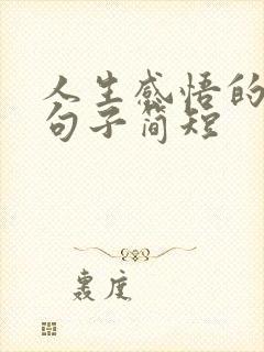 人生感悟的经典句子简短