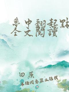 梦中翻起点男主全文阅读