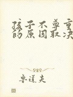 孩子不尊重妈妈的原因取决于爸爸