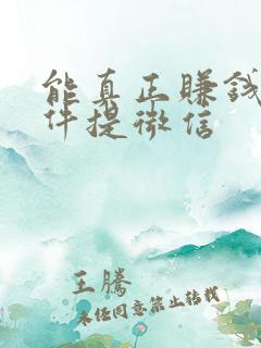 能真正赚钱的软件提微信