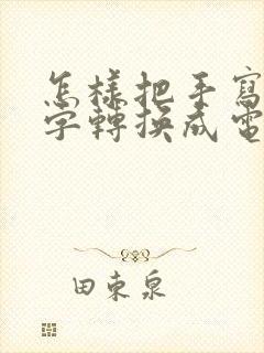 怎样把手写的文字转换成电子版的