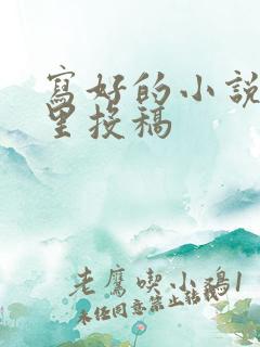 写好的小说去哪里投稿