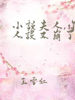 小说夫人,你的人设又崩了