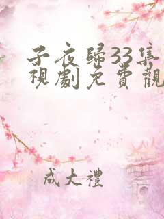 子夜归33集电视剧免费观看全集高清