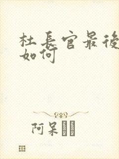 杜长官最后结局如何