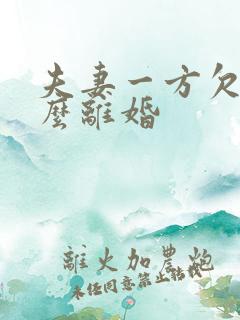 夫妻一方欠债怎么离婚
