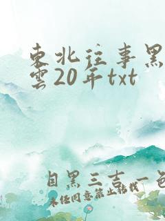 东北往事黑道风云20年txt