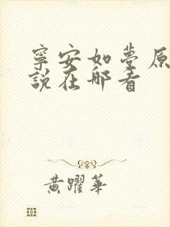 宁安如梦原著小说在哪看