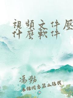 视频文件压缩用什么软件