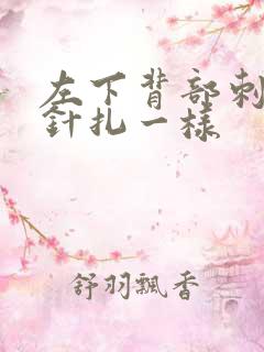 左下背部刺痛感针扎一样