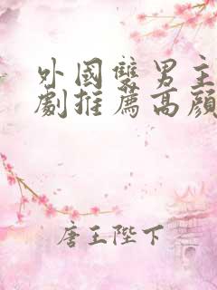 外国双男主电视剧推荐高颜值