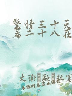 惊情三十天番外篇二十八在线阅读 惊情三十天番外篇二十八在线阅读