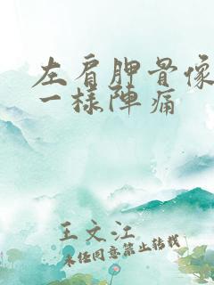 左肩胛骨像针扎一样阵痛