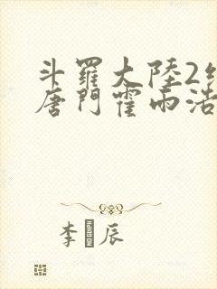 斗罗大陆2绝世唐门霍雨浩小说