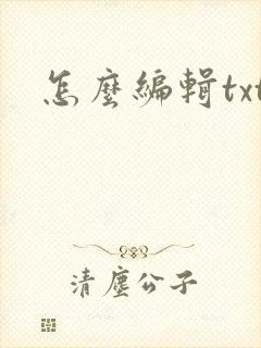 怎么编辑txt