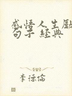 感悟人生励志的句子 经典