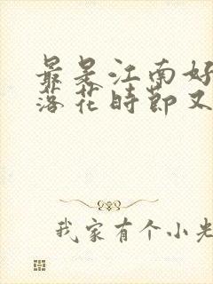 最是江南好风景落花时节又逢君意思