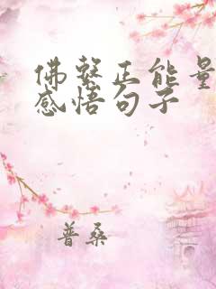 佛系正能量人生感悟句子