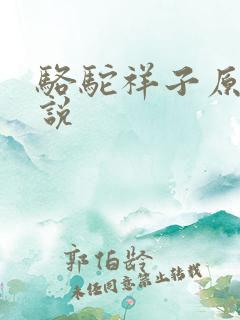 骆驼祥子原著小说