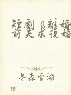 短剧《离婚后,前夫求复婚》在线观看