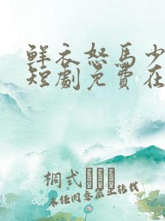 鲜衣怒马少年郎短剧免费在线观看