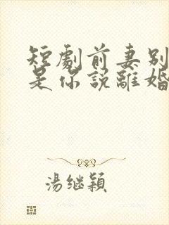 短剧前妻别哭了是你说离婚的短剧免费观看 短剧前妻别哭了是你说离婚的短剧免费观看