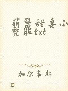 萌医甜妻小说完整版txt