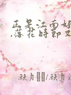 正是江南好风景,落花时节又逢君书法