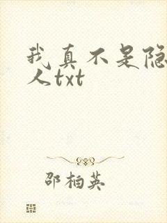 我真不是隐世高人txt