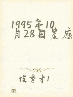 1995年10月28日农历生辰八字