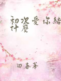 初次爱你结局是什么