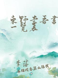 东野圭吾书顺序一览表