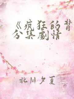 《疯狂的背后》分集剧情