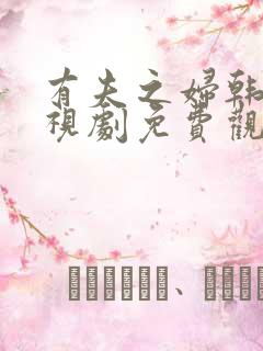 有夫之妇韩剧电视剧免费观看中文版