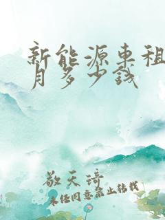 新能源车租一个月多少钱