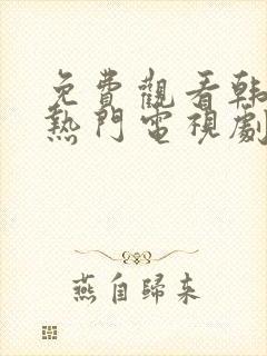 免费观看韩剧大热门电视剧