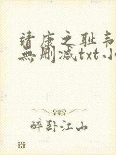 靖康之耻韦贵妃无删减txt小说