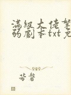 满级大佬拿了病弱剧本txt免费下载