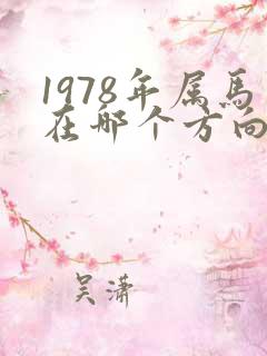 1978年属马在哪个方向发财