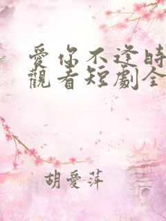 爱你不逢时免费观看短剧全集