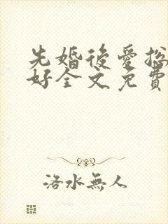先婚后爱总裁你好全文免费阅读
