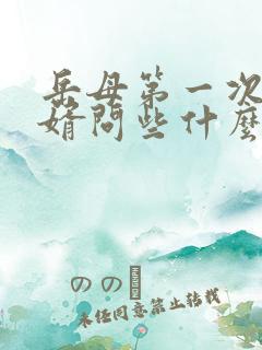岳母第一次见女婿问些什么呢