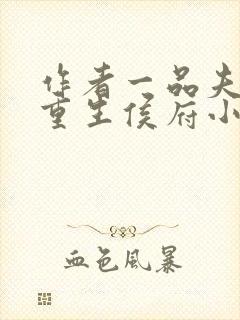 作者一品夫人:重生侯府小丫鬟小说