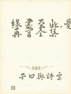 缘尽至此,爱不再言全集