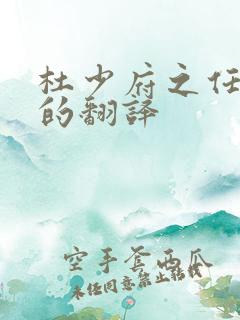 杜少府之任蜀州的翻译 杜少府之任蜀州的翻译