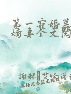 第一宠婚慕少的娇妻全文阅读