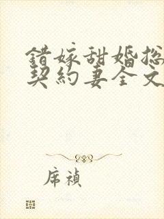 错嫁甜婚总裁的契约妻全文免费阅读